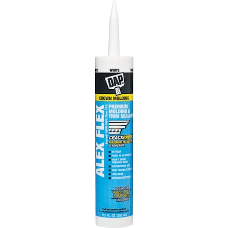 Dap Alex Flex 10.1 Oz. Premium Molding & Trim Acrylic Latex Siliconized Sealant White 7079818542