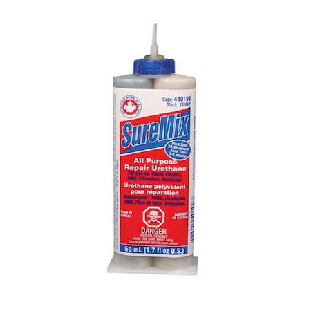Dominion Sure Seal All-Purpose Suremix Urethane Repair, 50 mL Cartridge, Liquid, Black, 1 hr Curing 440199