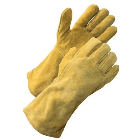 Prime Safety Welding Gloves, Gauntlet Cuff, Wing Thumb Thumb, Cowhide Leather, L, 1 PR WD9672/L
