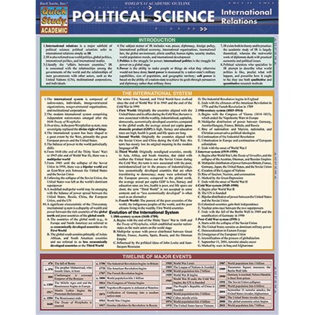 Barcharts Political Science - International Relations Quickstudy Easel 9781423218302