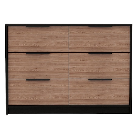 Homeroots 42" Brown and Black Four Drawer Dresser 403752