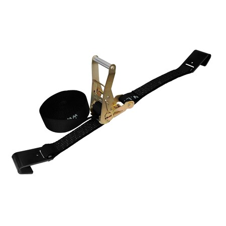 Tie 4 Safe 2'' x 50' Ratchet Tie Downs w/ Flat Hook WLL: 3,333 lbs. Black RT04C-550-M11N-BLK-C-1