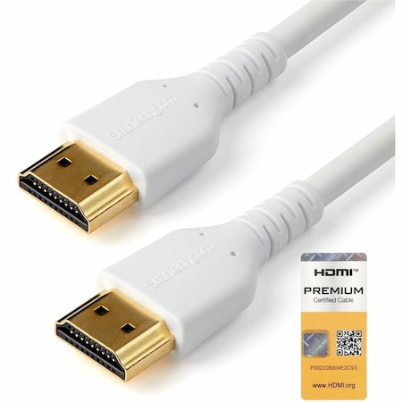 Startech.Com Premium Certified Hdmi 2.0 Cable - 4K 60Hz/Hdr/21:9 Aspect Ratio - RHDMM1MPW