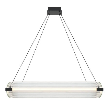 Euf Neoness, Chandelier, 4-Light, 34", Matte Black, Clear Glass 50052-028