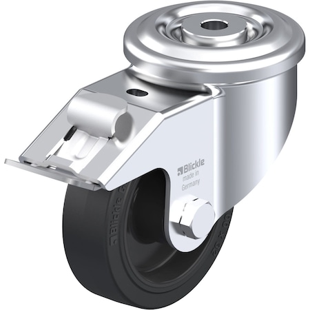 Blickle Kngpn Swvl Cstr, Solid Rubber, 4", Brake LKR-POEV 100R-FI