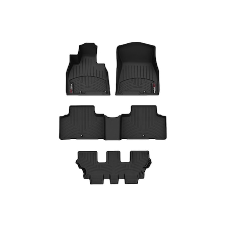 Weathertech Black, Front, rear, and rear Floorliners 441621-1-2-3