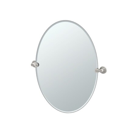 Gatco Channel 26.5" Frameless Oval Mirror, Satin Nickel 4699