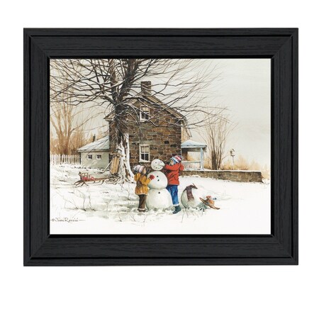Homeroots The Joy of Snow 1 Black Framed Print Wall Art 404933
