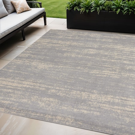 Homeroots 5' X 7' Gray And Beige Abstract Indoor Outdoor Area Rug 545517