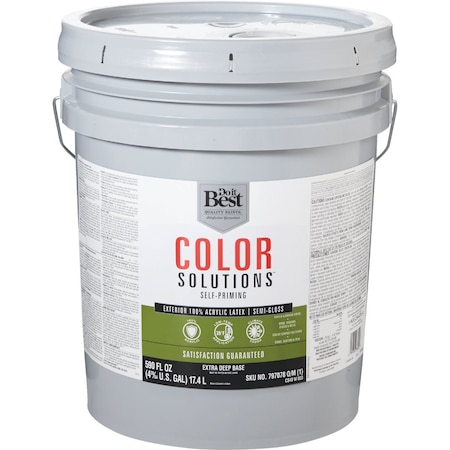 Do It Best 100% Acrylic Latex Self-Priming Semi-Gloss Exterior House Paint Extra Deep Base 5 Gal. CS49W0803-20