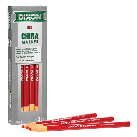 Dixon Phano China Markers, Red, 12PK X00079