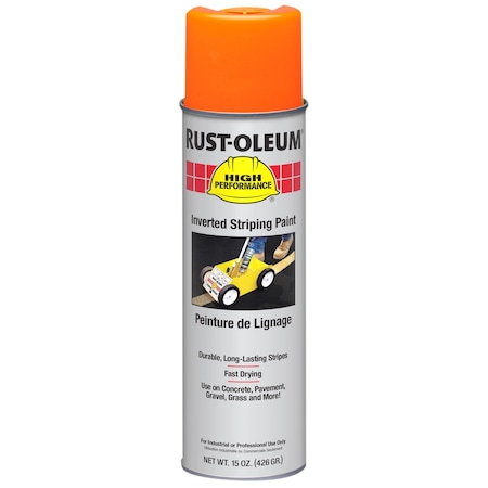 Rust-Oleum Inverted Striping Paint, 20 oz, Safety Orange, Solvent -Based 362972