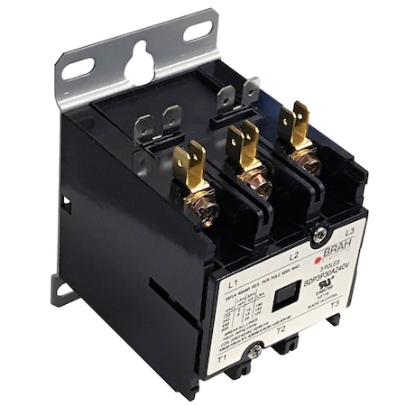 Brah Electric Definite Purpose Contactor, 24 V, 3 P, Non-Reversing, 3 Phase, Screw BDP3P30A24V