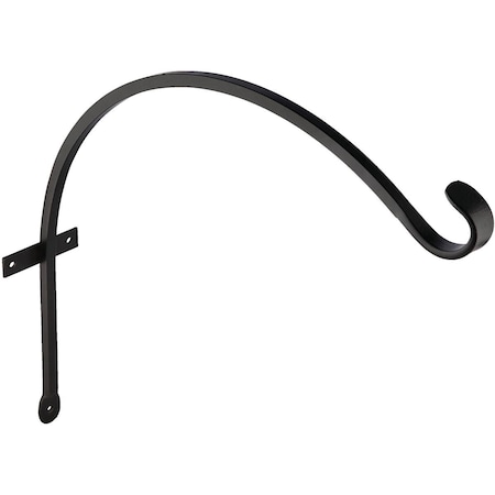 Panacea 16'' Black Powder-Coated Curved Wrought Iron Hanging Plant Bracket 89416