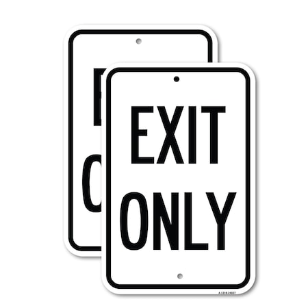 Signmission Exit Sign, Heavy Gauge Aluminum, 12 in W, 18 in H A-1218-2PACK-24037
