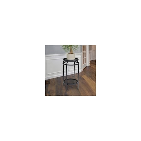 Panacea New Age Double Plant Stand, Black, 20-In. 82210
