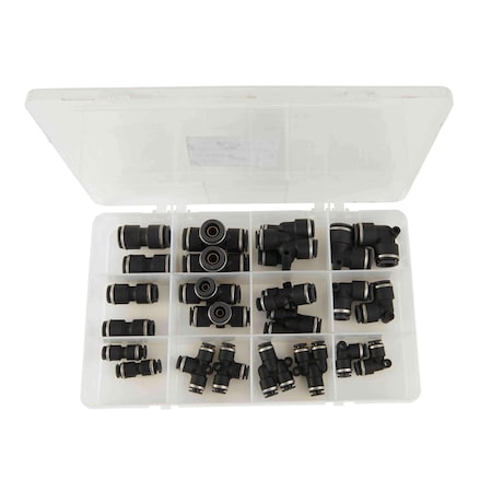 Mytee Products DOT Air Brake Composite Fittings for Nylon Tubing Kit 1/4in, 3/8 & 1/2in 24 Pc MP-ABF-KIT-2001
