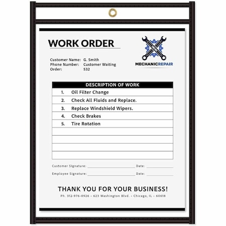 C-Line Products Shop Ticket Holders, Clear, 9 x 12", PK25 46912
