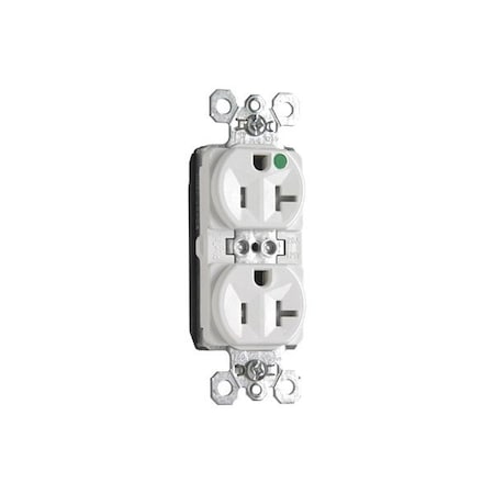 Pass & Seymour Straight Blade Receptacle, 5-20R, 20 A, 125V AC, 2 Pole, 3 Wire, Recessed Mount, Grounded PTTR8300W