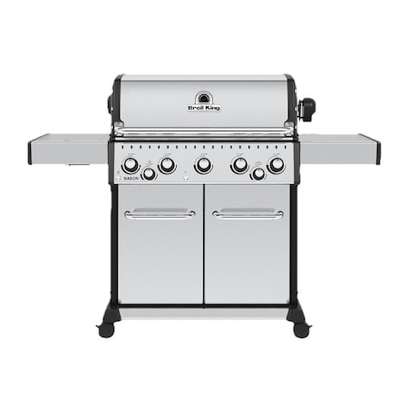 Broil King Baron S 590 Pro Series 876944 Gas Grill, 45,000 Btu, Liquid Propane, 5-Burner, Smoker Included: No 678344