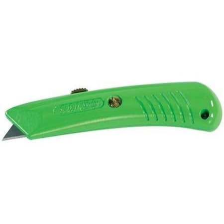 Partners Brand Utility Knife, Safety Grip, Neon Grn, PK10 Safety Blade, 10 PK KN112