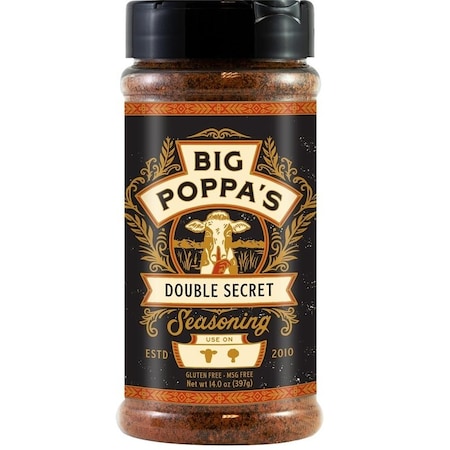 Big Poppas BBQ Rub, Double Secret Steak Flavor, 14 oz Shaker OW86161-C