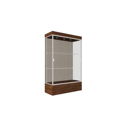 Ghent 76''H x 48''W x 20''D Edge Display Case 12'' Base w/ Chocolate Back & Satin Frame 94LFCO-SN-WNH
