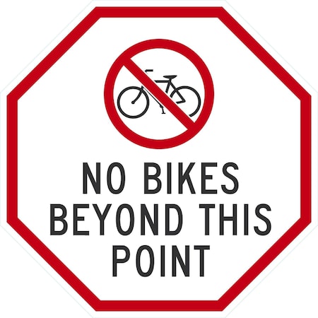 Lyle No Bikes Beyond This Point (w/graphic), 24x24, Engineer Grade, White G-13468-EG_24x24
