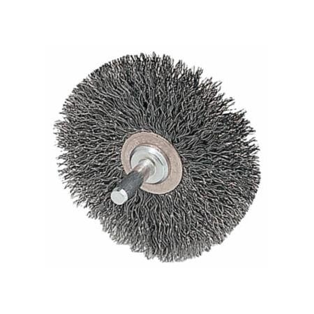 Weiler Stem-Mounted Narrow Conflex Brush, 3 in dia x 1/2 in W Face, 0.014 in Stainless Steel Wire,  804-17618