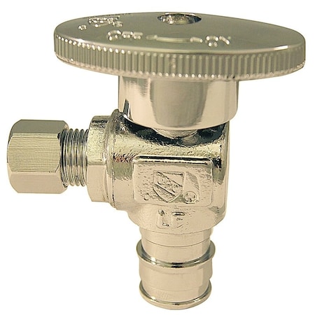 Apollo Valves Angle Stop Valve, 12 x 14 in Connection, PEX x Compression, 200 psi Pressure, Brass Body EPXVA1214C
