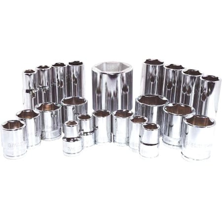 K-Tool International 1/2" Drive, 1-1/8" SAE Socket, 6 Points, Stndrd 6 Pnt Chrome 1/2"Dr, 1-1/8 KTI-23136