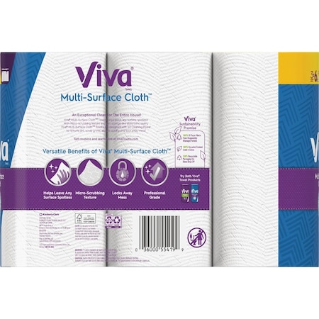 Viva Multi-Surface Cloth Choose-A-Sheet Paper Towels, 3 Double Rolls 55419