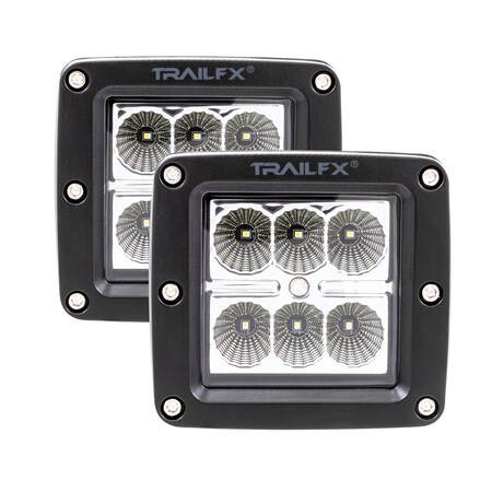 Trailfx LED Driving-Fog Light, 6 Clear High Intensity LED 3 Watt Bulbs 3X2F2