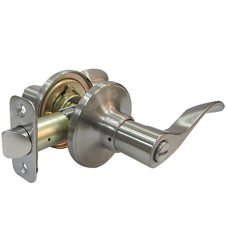 Taiwan Fu Hsing Industrial TruGuard Reversible Bergamo Wave Lever Privacy Lockset, Satin Nickel 221758