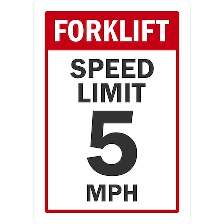 Lyle Forklift, Speed Limit 5 MPH, 3.5x5, Engineer Grade, White G-14557-ED_3.5x5