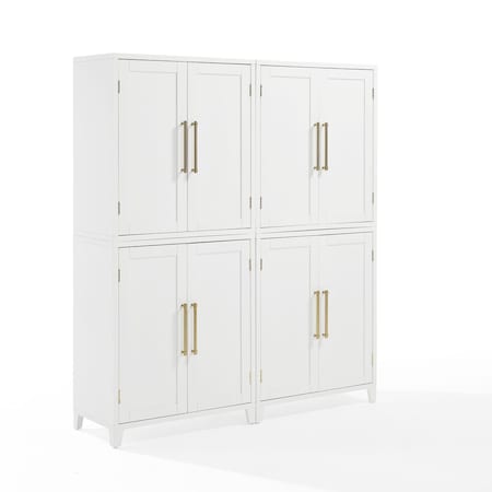 Crosley Roarke 2Pc Kitchen Pantry Storage Cabinet Set KF33054WH