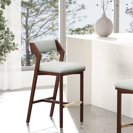 Manhattan Comfort Patricia Barstool in White Glacier BS026-WH