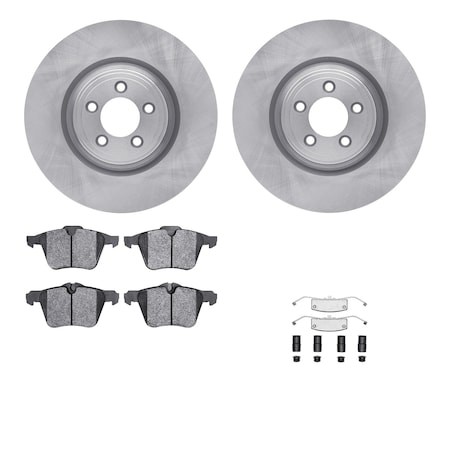Dynamic Friction Co DFC Rotors with EURO 5000 Ceramic Brake Pads includes Hardware 6612-20065