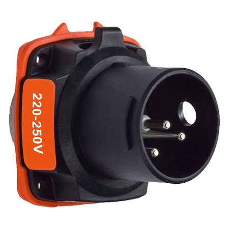 Meltric DXN20 INLET POLY BLACK SIZE 1 IP 66/67 2P+G 20 A 250 VAC 60 Hz 22-18072