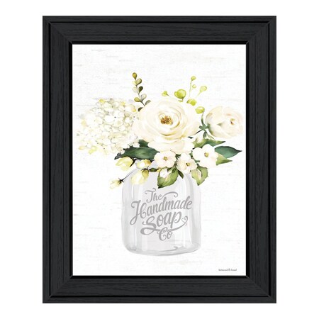 Homeroots Bathroom Flower Ja Black Framed Print Bathroom Wall Art 530064