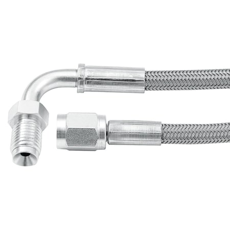 Allstar Performance 36 x 0.37-24 in. Inverted Flare Male -3 AN No. 3 90 deg Straight Braided Brake Line ALL46332-36