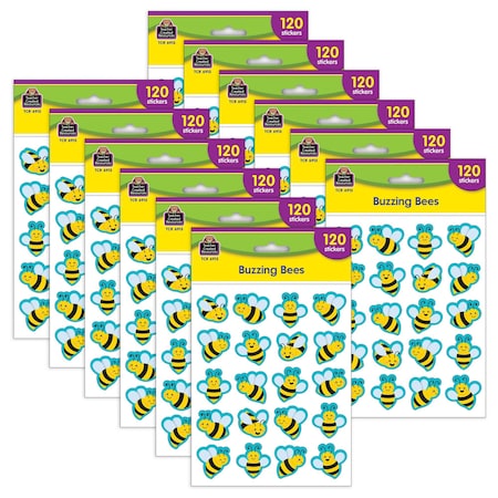 Teacher Created Resources Buzzing Bees Stickers, 120-Piece Set, 12PK 6913