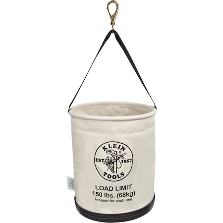 Klein Tools Canvas Bucket, All-Purpose with Swivel Snap and Drain Holes, 12-Inch 5109SLR