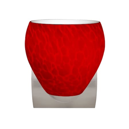Besa Lighting Besa, Bolla Mini Sconce, Red Cloud, Satin Nickel Finish, 1x9W LED 1WZ-4122RC-LED-SN
