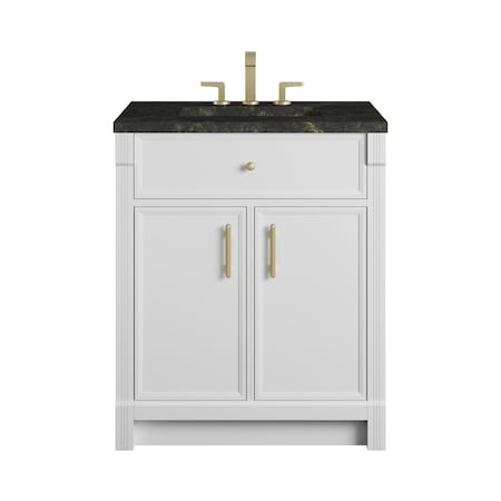 James Martin Vanities Bellshire 30" Single Vanity, Bright White w/ 3 CM Phantome Eclos Top 660-V30-BW-3PHT