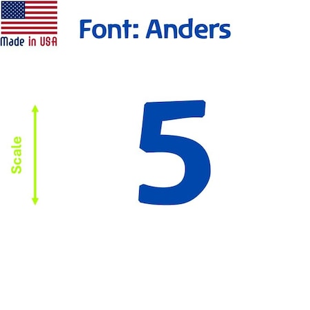 Aacc Self-Adhesive Vinyl Number: 5, Size: 3 in. Color: Blue Font: Anders, 1 sticker AACC-Anders-N5-Blue-I3x1