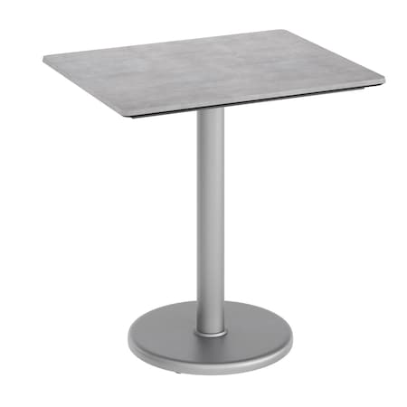 Flash Furniture Acadia 30 in x 24 in Indoor Outdoor Tabletop, Gray Faux Concrete with TopGuard HPL, 18 in Round ST-REC2430-CMGY-TR18S-GG
