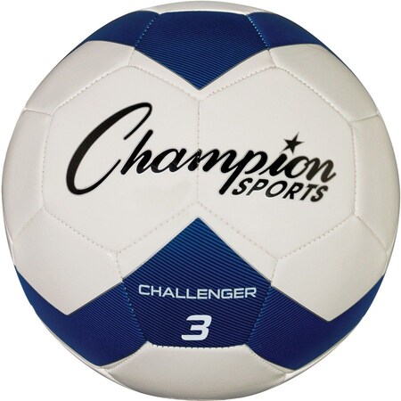 Champion Sports Challenger Series Soccer Ball, Royal & White - Size 3 CH3BL