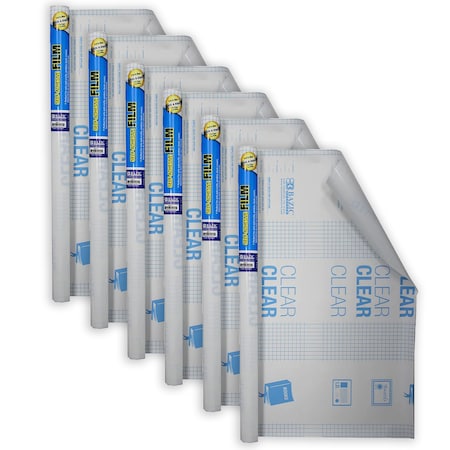 Bazic Products Clear Self Adhesive Book Cover, 17.5" x 60", 6PK 2901