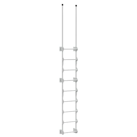 Vestil Steel Walk Through Dock Ladder 9 Step 300 Lb. Capacity White DKL-9-WT